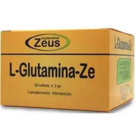 ZEUS L-Glutamina-Ze 30Sbrs. L-Glutamina con Vitamina B6 para Recuperación Muscular Sabor Limón