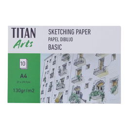 Titan Arts Papel de Dibujo para Bocetos Basic A4 10 Hojas 130 Gr