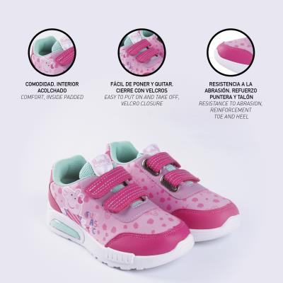 Deportiva Suela Pvc Con Luces Elásticos Peppa Pig Rosa 28