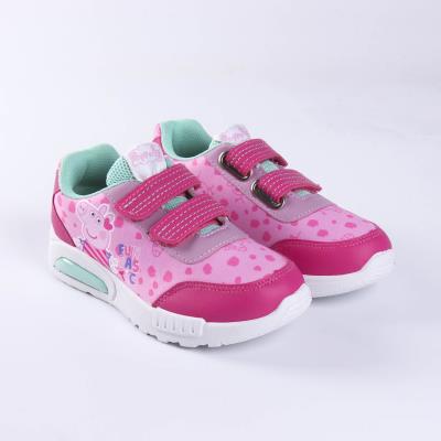 Deportiva Suela Pvc Con Luces Elásticos Peppa Pig Rosa 28