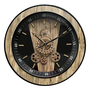 DKD Home Decor Reloj de Pared de Hierro y Cristal Negro y Natural 60x60 cm