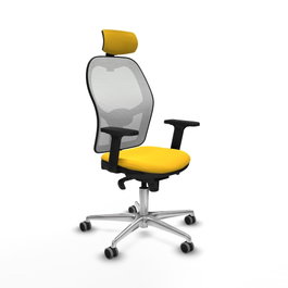 PIQUERAS Y CRESPO Silla de oficina Jorquera con mecanismo Sincro, Amarillo y Blanco