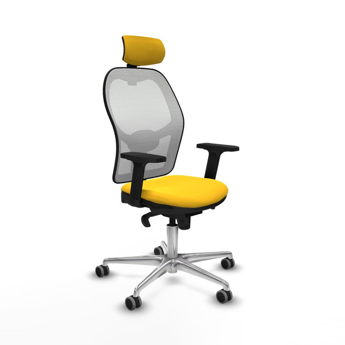 PIQUERAS Y CRESPO Silla de oficina Jorquera con mecanismo Sincro, Amarillo y Blanco PIQUERAS Y CRESPO Silla de oficina Jorquera con mecanismo Sincro, Amarillo y Blanco