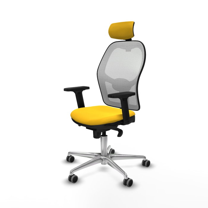 PIQUERAS Y CRESPO Silla de oficina Jorquera con mecanismo Sincro, Amarillo y Blanco PIQUERAS Y CRESPO Silla de oficina Jorquera con mecanismo Sincro, Amarillo y Blanco