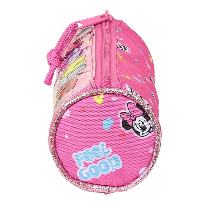 Estuche Escolar Cilíndrico Minnie Mouse Lucky Rosa 20 x 7 x 7 cm