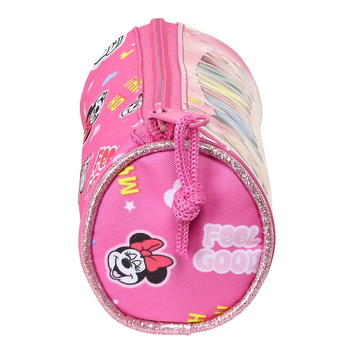 Estuche Escolar Cilíndrico Minnie Mouse Lucky Rosa 20 x 7 x 7 cm