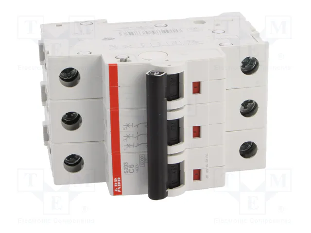 ABB S200 Interruptor magnetotérmico 3 polos 6A 6kA