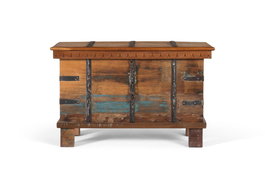 Giner Y Colomer Baúl de Madera Reciclada con Apertura Superior y Herrajes Metálicos