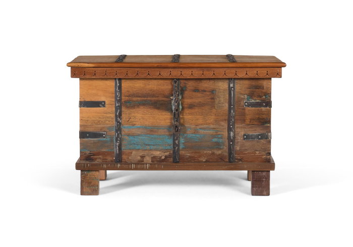 Giner Y Colomer Baúl de Madera Reciclada con Apertura Superior y Herrajes Metálicos Giner Y Colomer Baúl de Madera Reciclada con Apertura Superior y Herrajes Metálicos