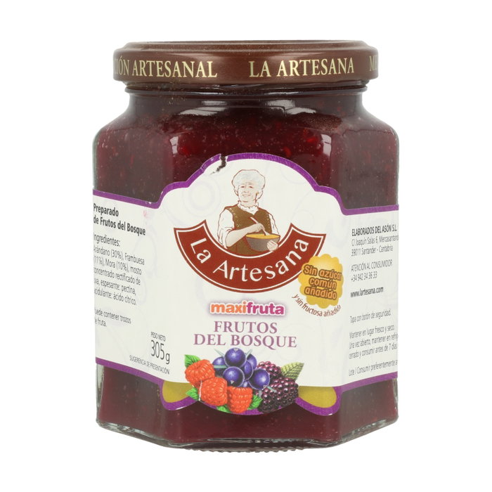 La Artesana Mermelada de Frutos del Bosque Sin Azúcar Añadido 305g Artesana La Artesana Mermelada de Frutos del Bosque Sin Azúcar Añadido 305g Artesana