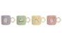 DKD Home Decor Tazas de Porcelana con Diseño de Gatos, Surtido de 4 Colores, Pack de 12