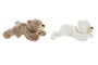 DKD Home Decor Set de Peluches Oso Tumbado Marrón y Blanco de 2 Unidades