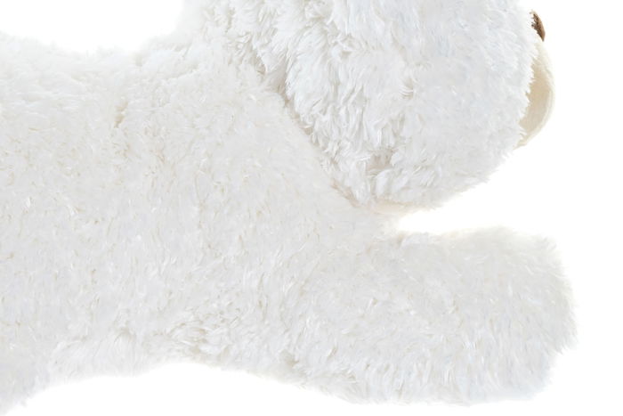 DKD Home Decor Peluche Oso Tumbado Marron Blanco Poliester 38 x 16 x 30 cm (4 Unidades)