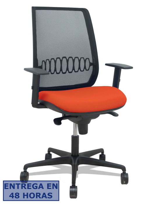 Piqueras Y Crespo Silla Alares Mecanismo Sincro Malla Negra y Asiento Naranja Oscuro Piqueras Y Crespo Silla Alares Mecanismo Sincro Malla Negra y Asiento Naranja Oscuro