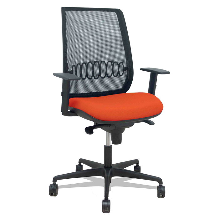 Piqueras Y Crespo Silla Alares Mecanismo Sincro Malla Negra y Asiento Naranja Oscuro Piqueras Y Crespo Silla Alares Mecanismo Sincro Malla Negra y Asiento Naranja Oscuro