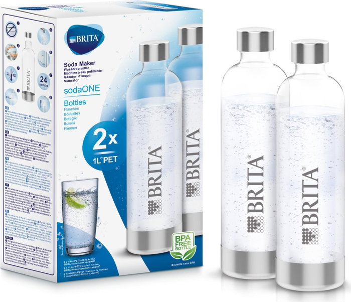 Brita Pack de 2 botellas PET sodaONE 1L