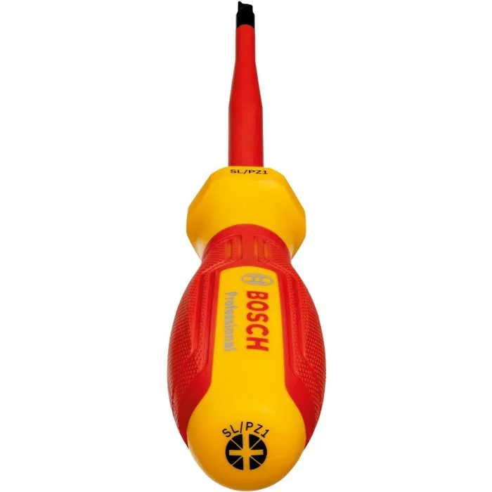 Bosch BOS4053423246674 Destornillador VDE Plano/PZ1x100 Aislado Elastomero Termoplastico TPE Certificado 1000 V