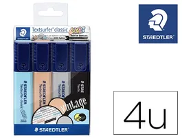 Staedtler Rotulador Textsurfer Classic 364 Pastel & Vintage Bolsa 4 Unidades Colores Surtidos