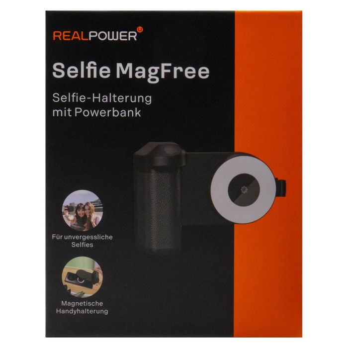 RealPower MagFree Selfie Light Flash para Selfis, Negro, Blanco, 4800mAh