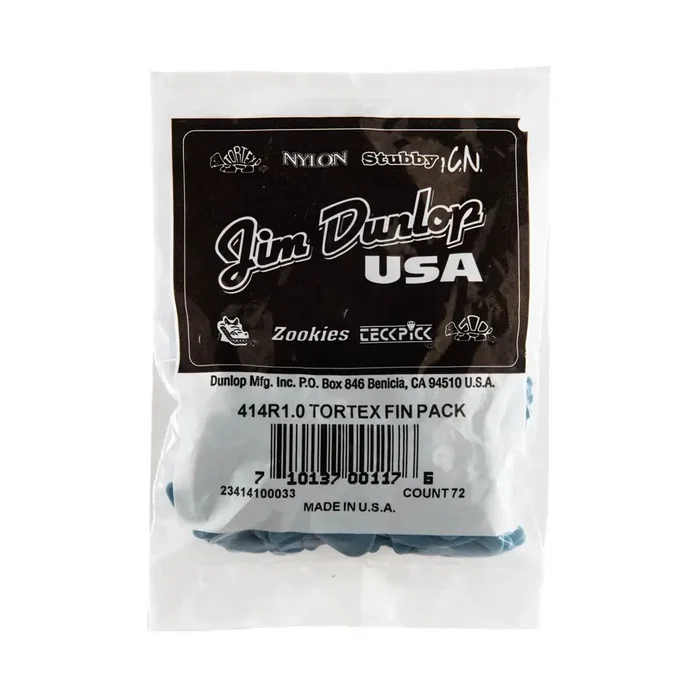Dunlop Púas Tortex Fin 1,0 mm (Pack de 72) Dunlop Púas Tortex Fin 1,0 mm (Pack de 72)