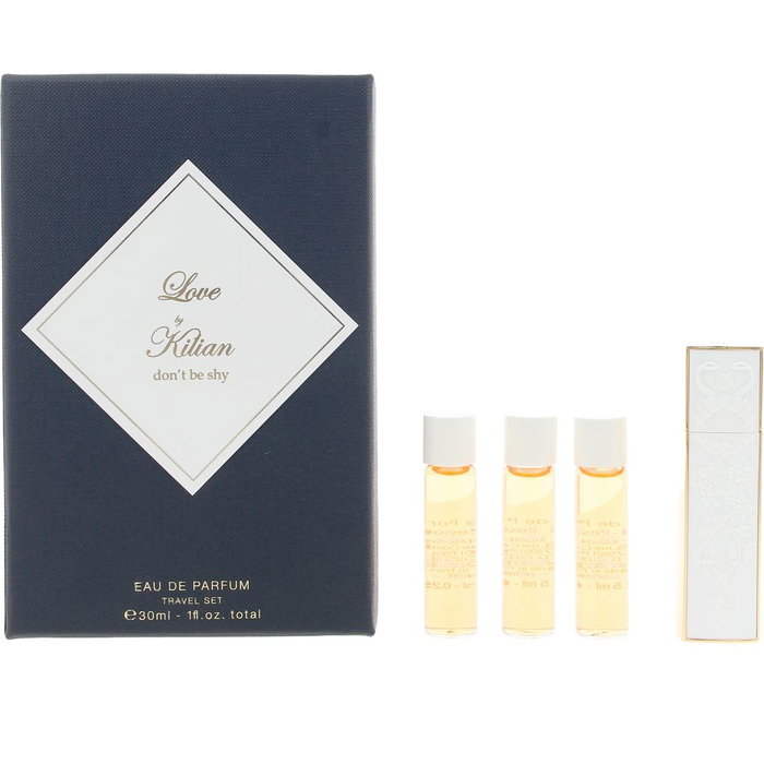 Kilian LOVE DON'T BE SHY travel edp vapo 4 x 7,5 ml - Fragancia Eau de Parfum para Mujer - Set de Exploración con Charm
