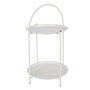 Basics Mesa Auxiliar de Metal Blanca con Asa, 2 Alturas, Ø40 x 66 cm