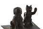 DKD Home Decor Sujetapuertas Negro Marron Hierro Colado 14 x 6 x 9 cm (6 Unidades)