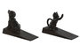 DKD Home Decor Sujetapuertas Negro Marron Hierro Colado 14 x 6 x 9 cm (6 Unidades)