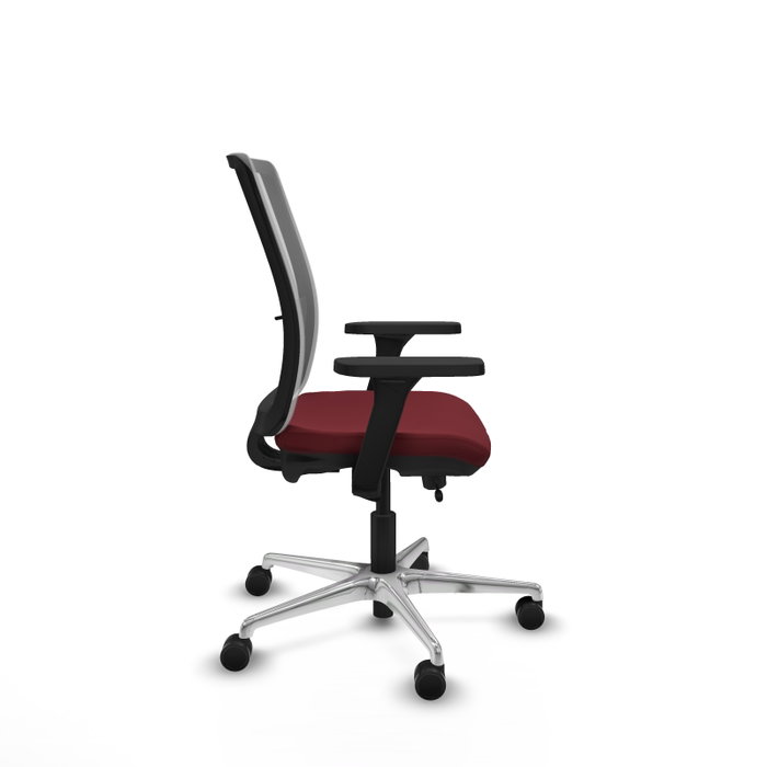 PIQUERAS Y CRESPO Silla de oficina Haches Granate y Gris con Brazos 3D