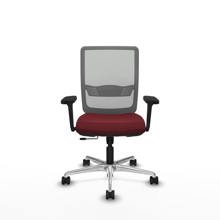 PIQUERAS Y CRESPO Silla de oficina Haches Granate y Gris con Brazos 3D