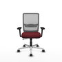 PIQUERAS Y CRESPO Silla de oficina Haches Granate y Gris con Brazos 3D
