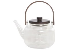 DKD Home Decor Tetera de Borosilicato y Acacia 1L