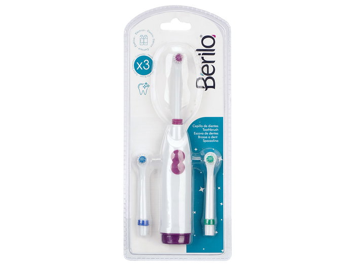 Berilo Set Cepillo Eléctrico con 3 Cabezales 12x28.7x3 cm (Set de 24) Berilo Set Cepillo Eléctrico con 3 Cabezales 12x28.7x3 cm (Set de 24)