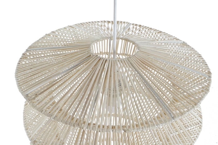 DKD Home Decor Lámpara de techo de Ratán y Hierro Natural 40x40x54 cm DKD Home Decor Lámpara de techo de Ratán y Hierro Natural 40x40x54 cm