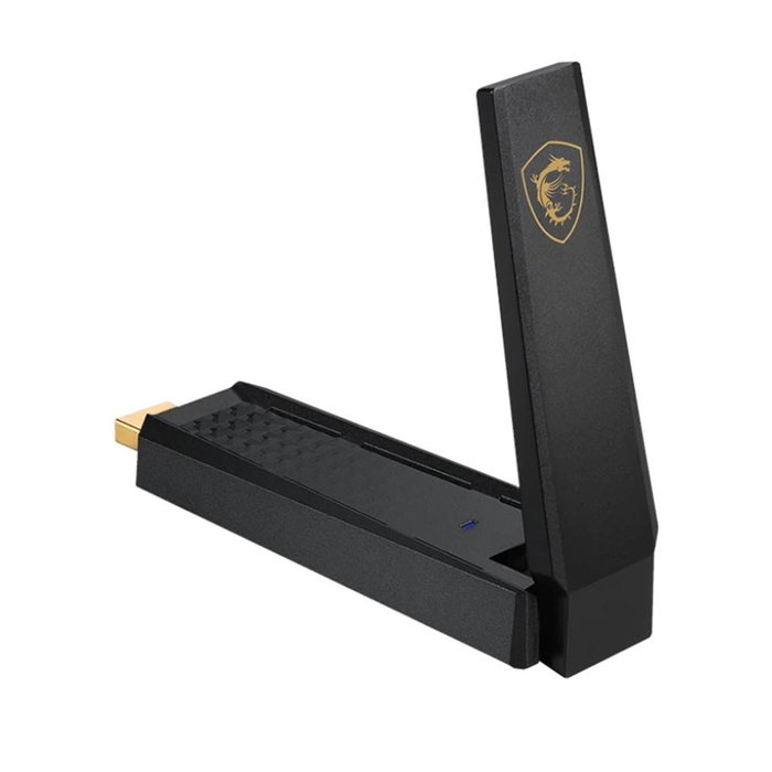 MSI GUAXE54 Adaptador USB WiFi 6E AXE5400 Tribanda 2.4GHz/5GHz/6GHz hasta 574+2402+2402 Mbps con Antenas de Alta Ganancia MSI GUAXE54 Adaptador USB WiFi 6E AXE5400 Tribanda 2.4GHz/5GHz/6GHz hasta 574+2402+2402 Mbps con Antenas de Alta Ganancia