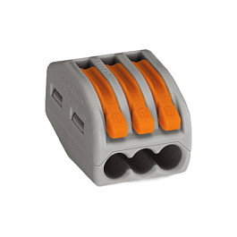 WAGO 222-413 CLASSIC Borne de conexión para conductores de hasta 4 mm, Gris WAGO 222-413 CLASSIC Borne de conexión para conductores de hasta 4 mm, Gris