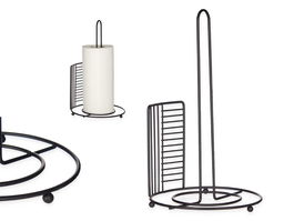 Kinvara Portarrollos Metal Negro 19 cm x 31.5 cm x 18.5 cm (Set de 6)