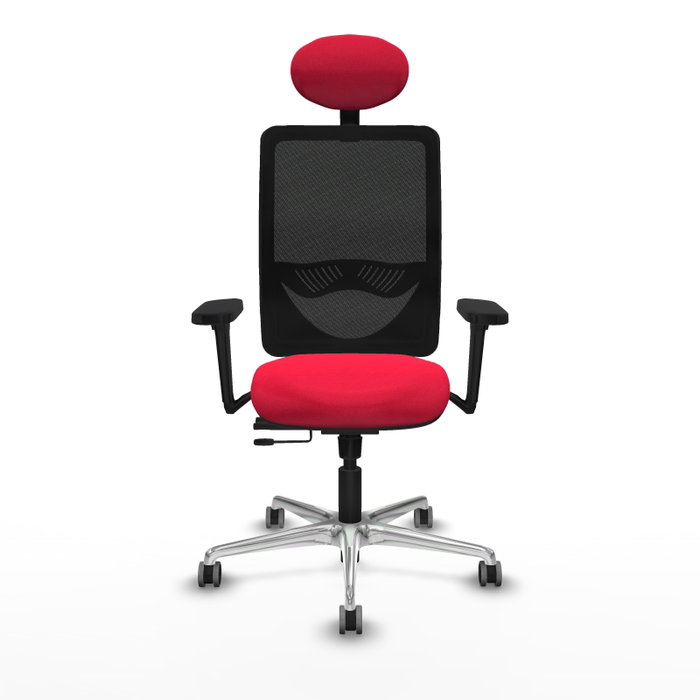 PIQUERAS Y CRESPO Silla de oficina Zulema con mecanismo Sincro/Traslack, Rojo y Negro