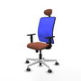 PIQUERAS Y CRESPO Silla de oficina Motilla con mecanismo Sincro, Azul y Marrón
