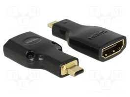 DeLOCK Adaptador HDMI Micro-D a HDMI-A 4K Negro