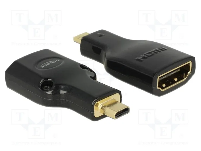 DeLOCK Adaptador HDMI Micro-D a HDMI-A 4K Negro