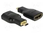 DeLOCK Adaptador HDMI Micro-D a HDMI-A 4K Negro