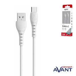 Avant Connect Cable USB Tipo C a USB 3A 1m Blanco Carga Rápida