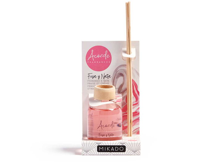 Acorde Mikado Aroma Fresa y Nata 50 ml Varillas Incluidas 17x7x5 cm (Set de 12)