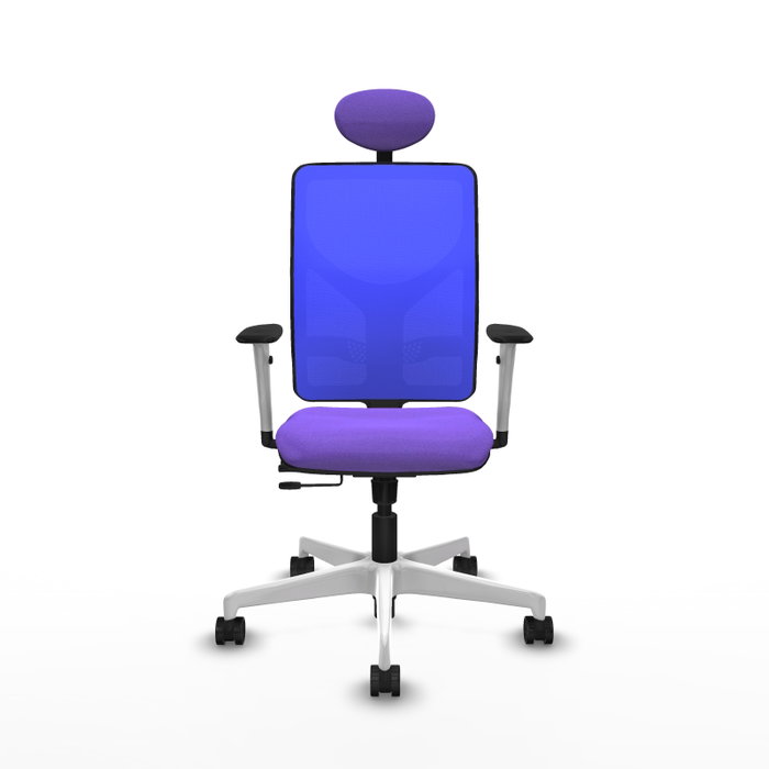 PIQUERAS Y CRESPO Silla de oficina Motilla con mecanismo Sincro/Traslack, Tela Lila y Malla Azul