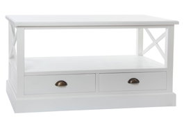 DKD Home Decor Mesa Centro Menorca Romantico Blanco 108 x 48 x 56.5 cm