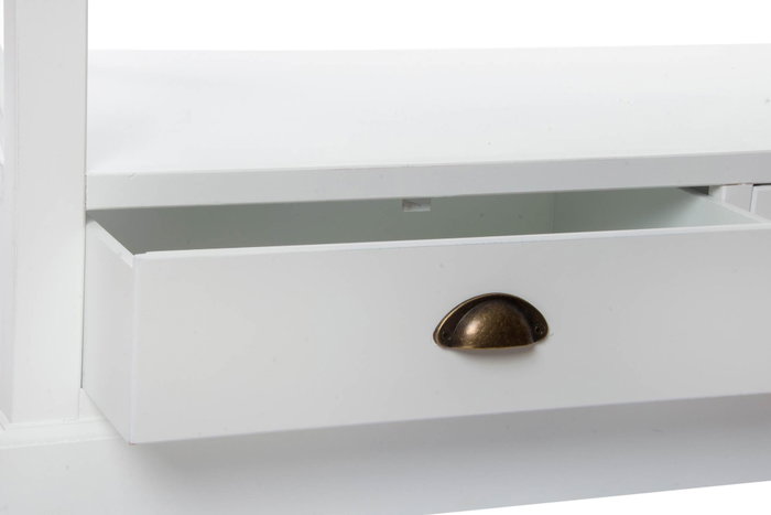 DKD Home Decor Mesa de Centro Menorca de Madera Blanca 108x48x56,5 cm
