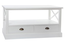 DKD Home Decor Mesa Centro Menorca Romantico Blanco 108 x 48 x 56.5 cm
