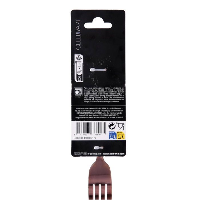 Set 4 Tenedores Mesa Acero Inox Celebrart Quid 2 mm-20,5 cm