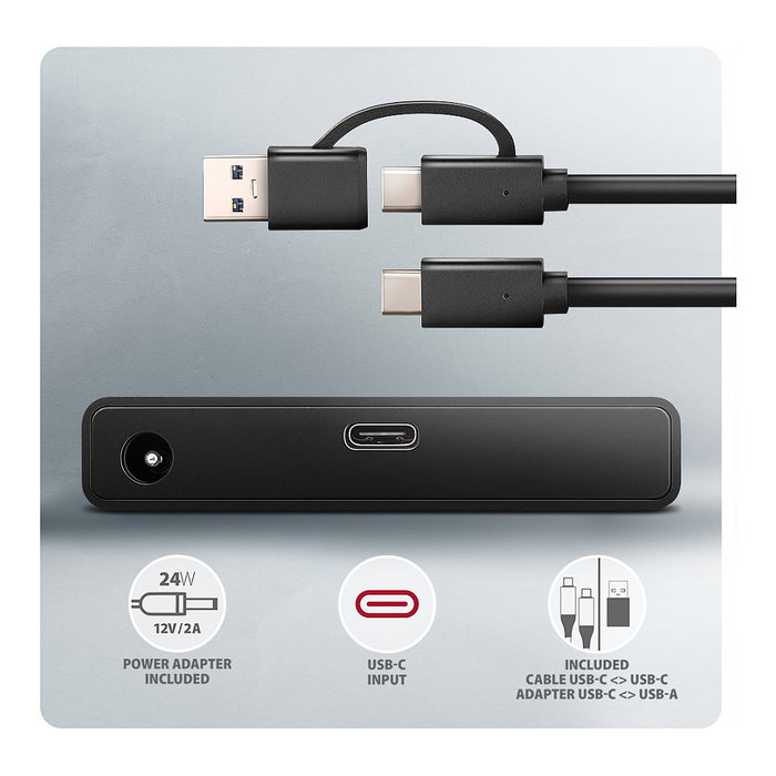 Axagon ADSA-FPX Adaptador SATA a USB-C 3.1 Negro